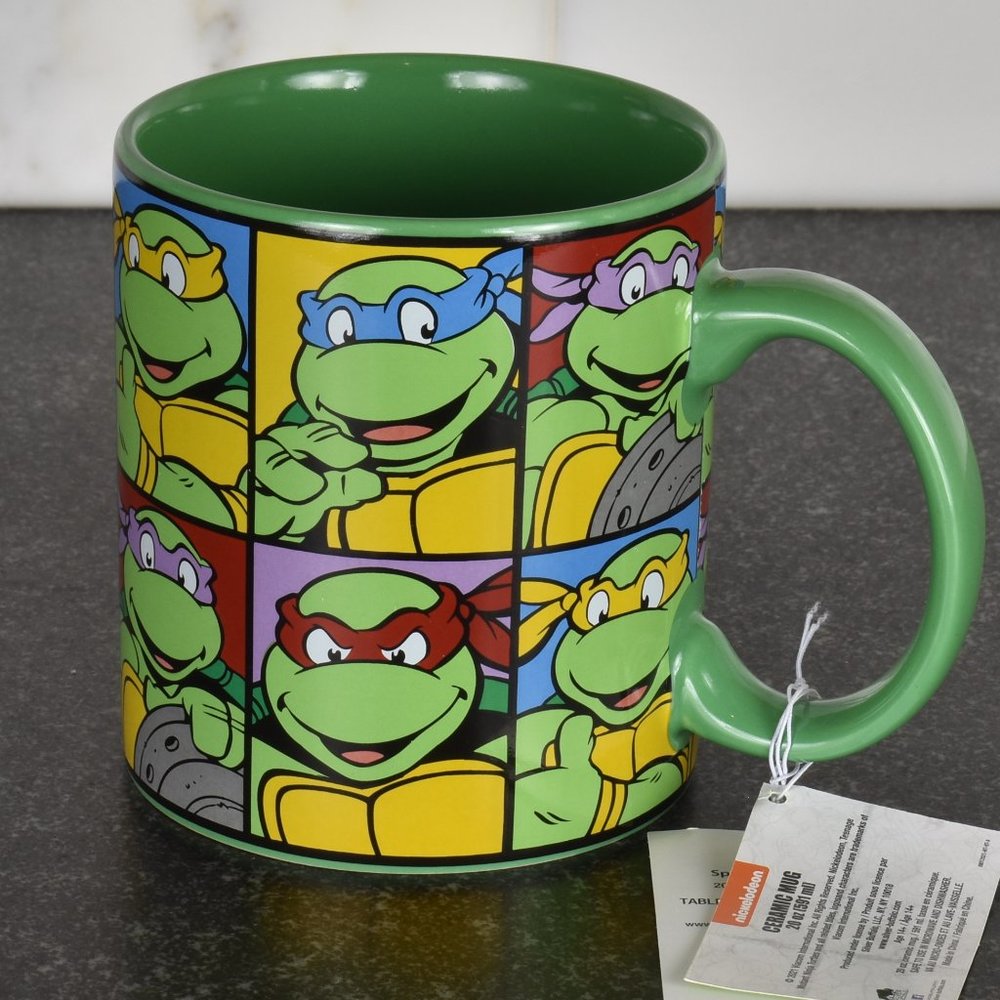 Nickelodeon Teenage Mutant Ninja Turtles-Turtle Faces-20 oz. Ceramic Mug-Green